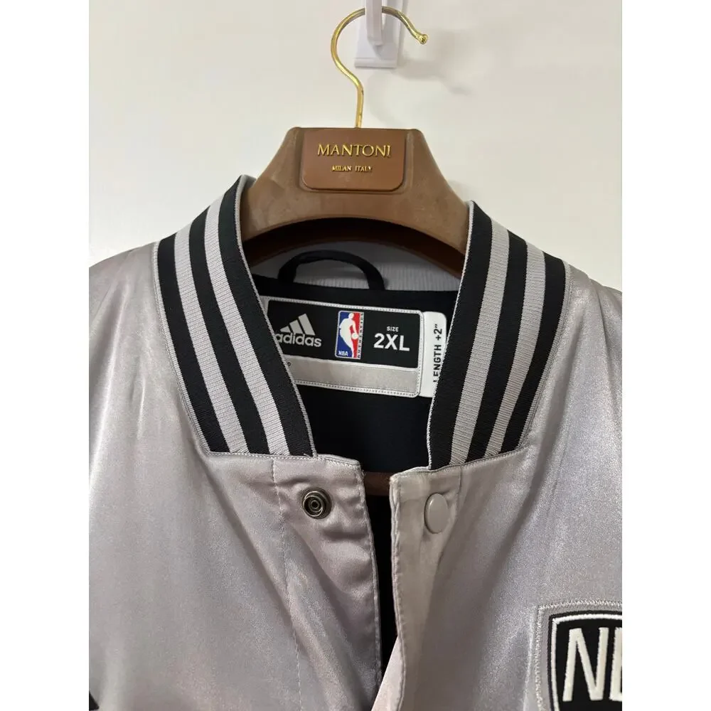 Adidas Brooklyn Nets On-Court Shooting Shirt Men's 2XL Silver Gray Basketball